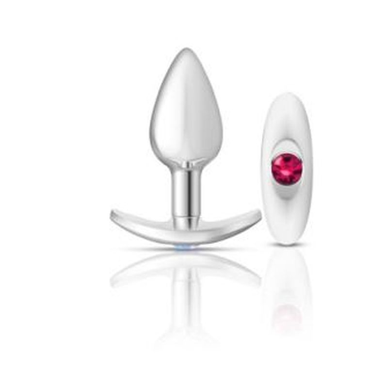 Cheeky Charms Silver Anchor Butt Plug w Clear and Teal Jewel Kit