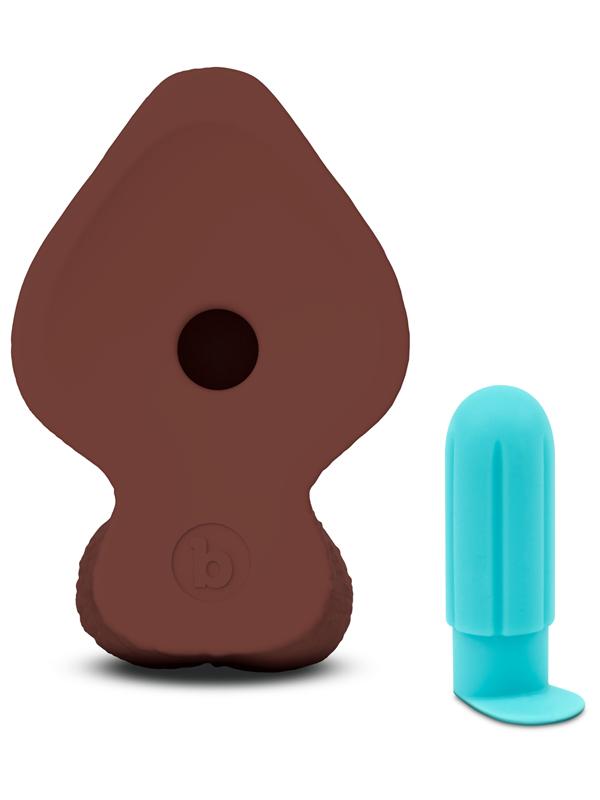 b - Vibe Slipskin Realistic Silicone Dildo - 8 in. Girthy Brown