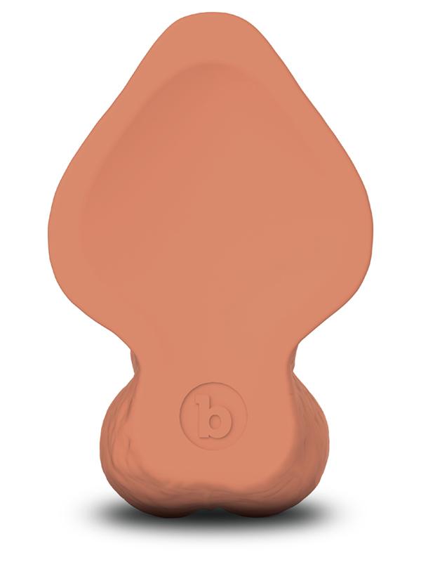 b - Vibe Slipskin Realistic Silicone Dildo - 6.5 in. Curved Mocha