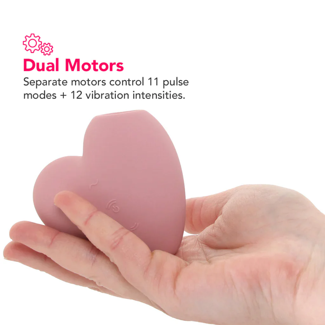Satisfyer Cutie Heart - Blue - Blue USB Rechargeable Air Pulsation Stimulator with Vibration