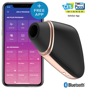 Satisfyer Love Triangle Couples Vibrator blavk with free app