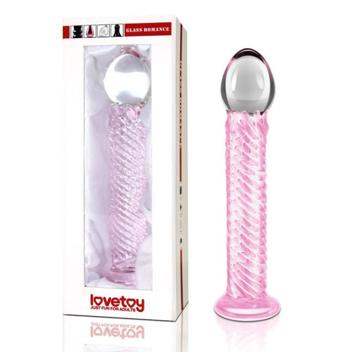 Lovetoy Glass Romance 7.5" Dildo with box - pink