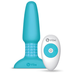 B-Vibe USB Rechargeable Rimming Plug Teal with Remote