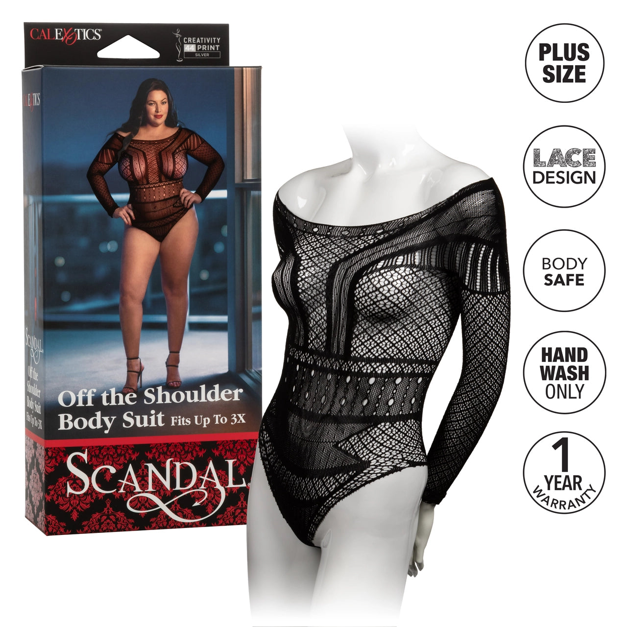 CalExotics Scandal Off-the-Shoulder Lace Body Suit