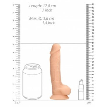 Real Rock Silicone Dual Density Dildo with Balls 7"