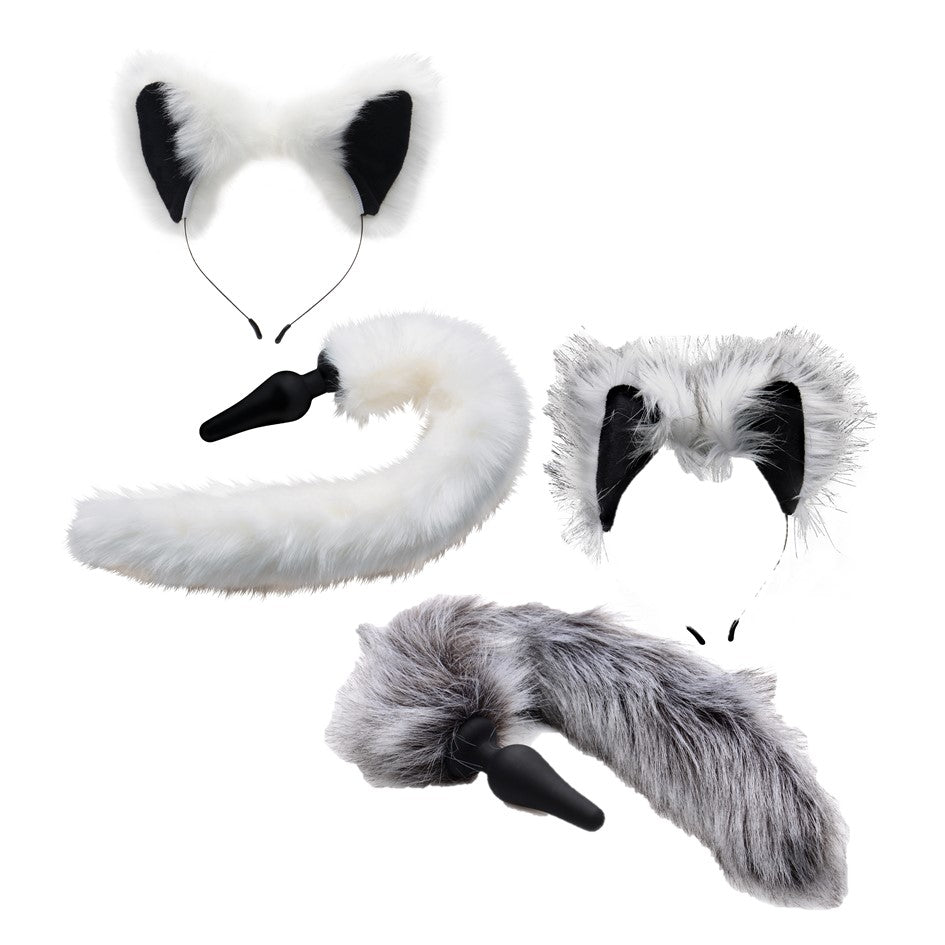 Tailz Wolf Tail Anal Plug and Ears Set