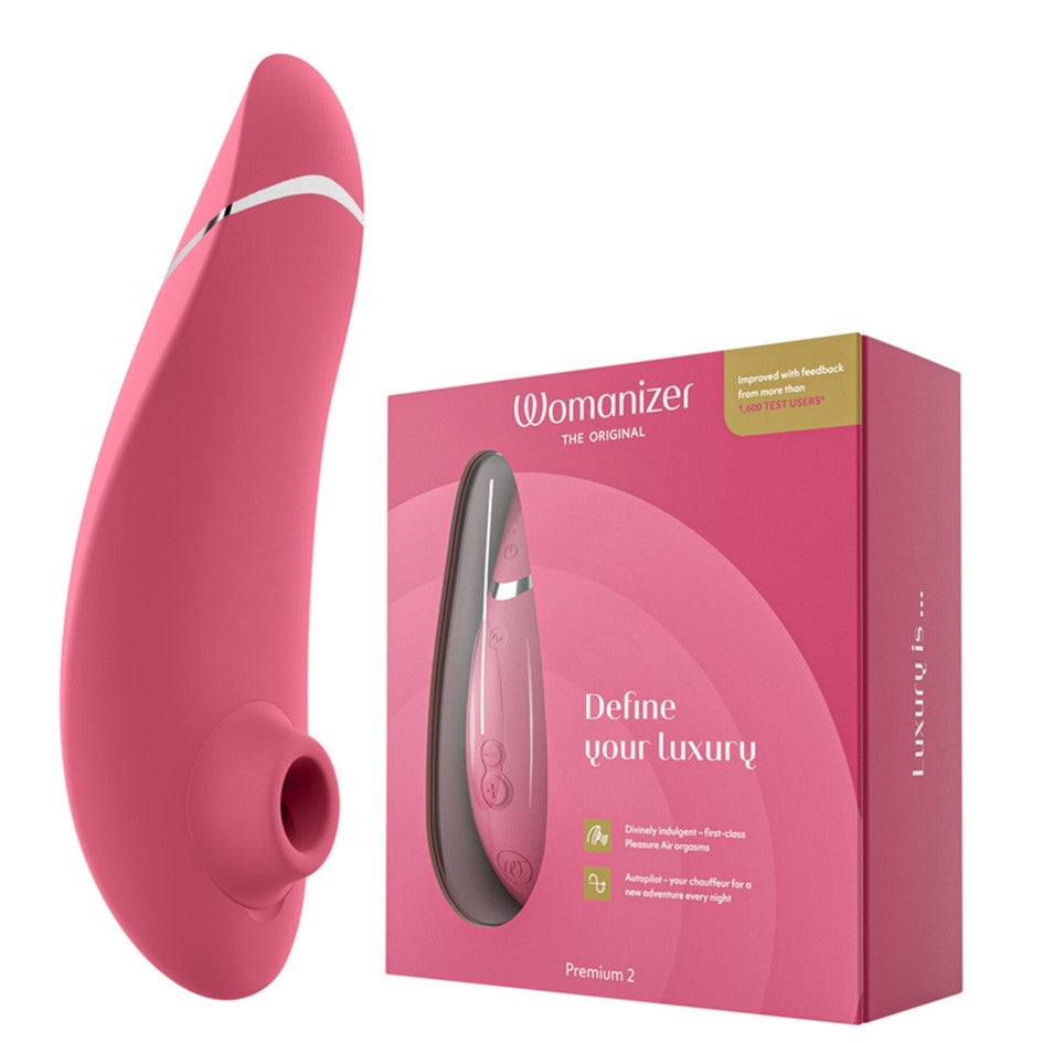 Womanizer Premium 2 Air Pulse Clitoral Vibrator - Raspberry  - with box
