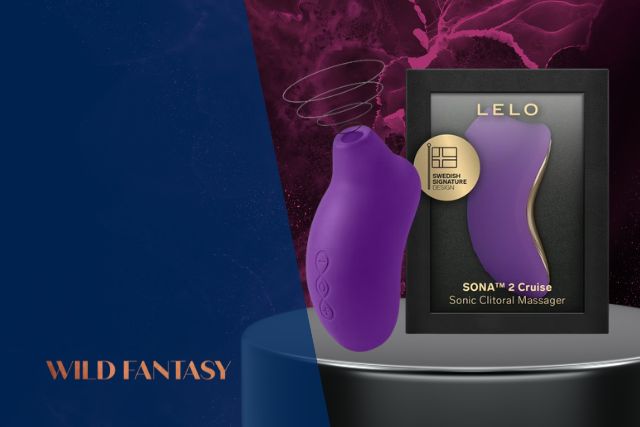 Lelo Sona 2 sonic clitoral stimulator on display.