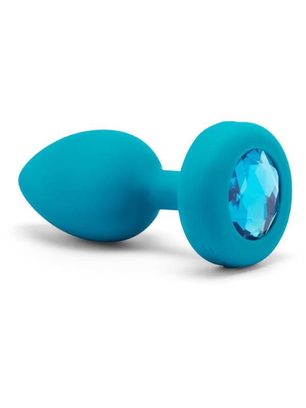 b-Vibe Vibrating Jewels Remote Control Plug S/M Aquamarine
