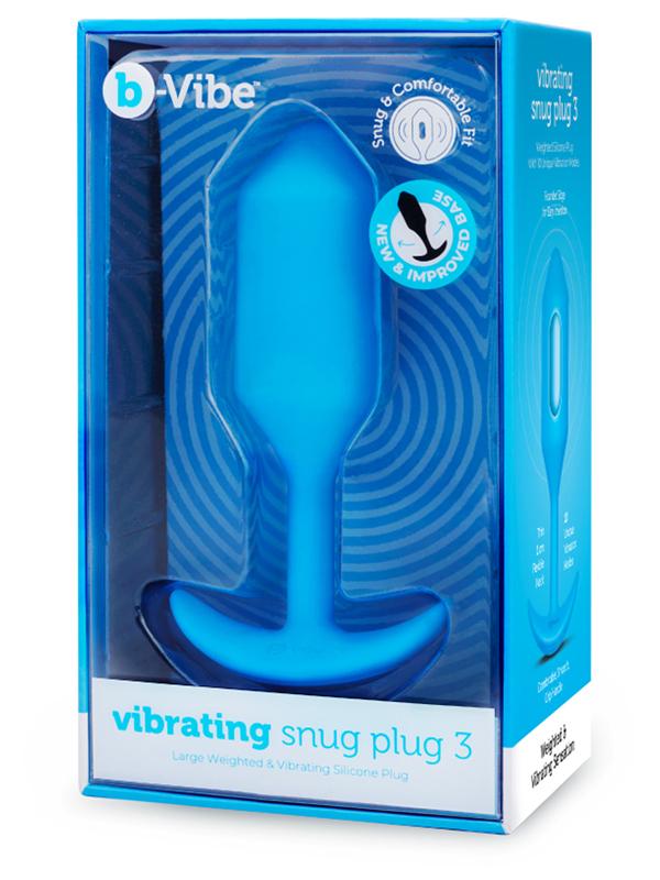 b-Vibe Vibrating Snug Plug Large Blue (size 3)