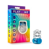 Play With Me Pleaser Rechargeable C-Ring - Blue - Blue Rechargeable Cock Ring