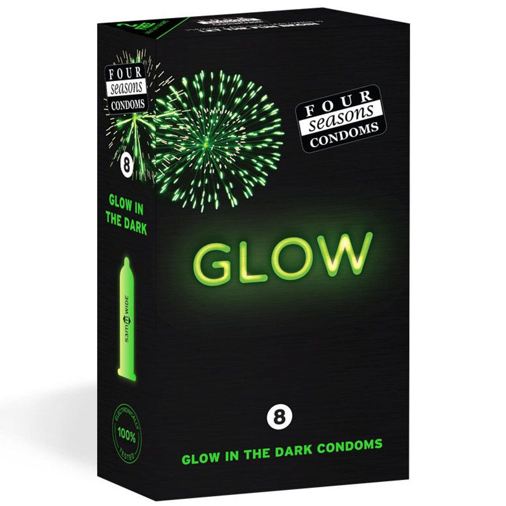 Glow N' Dark Condoms - Glow In The Dark Lubricated Condoms - 8 Pack ...