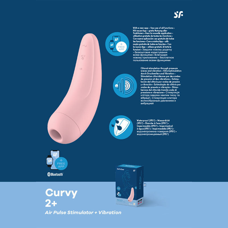 Satisfyer Curvy 2+ - App Controlled Touch-Free USB-Rechargeable Clitoral Stimulator with Vibration