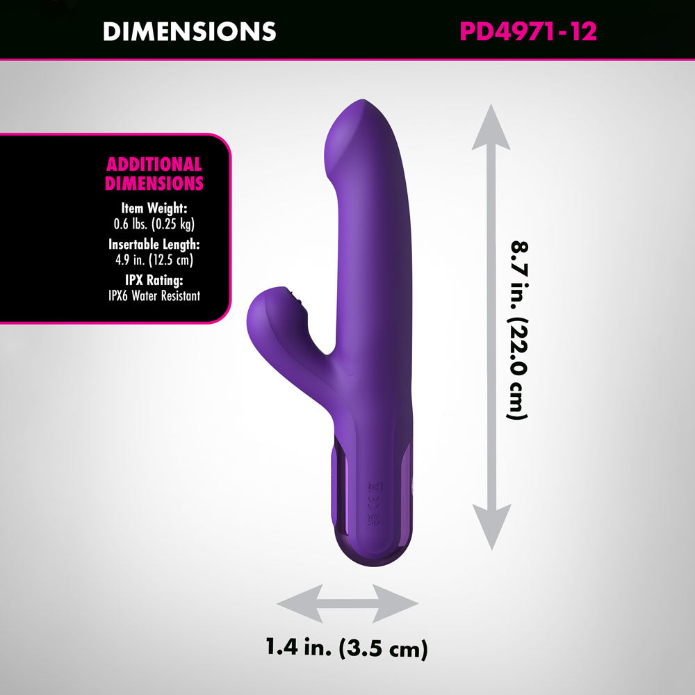 Fantasy For Her Super SoniX Thruster - Purple USB Rechargeable Thrusting Rabbit Vibrator