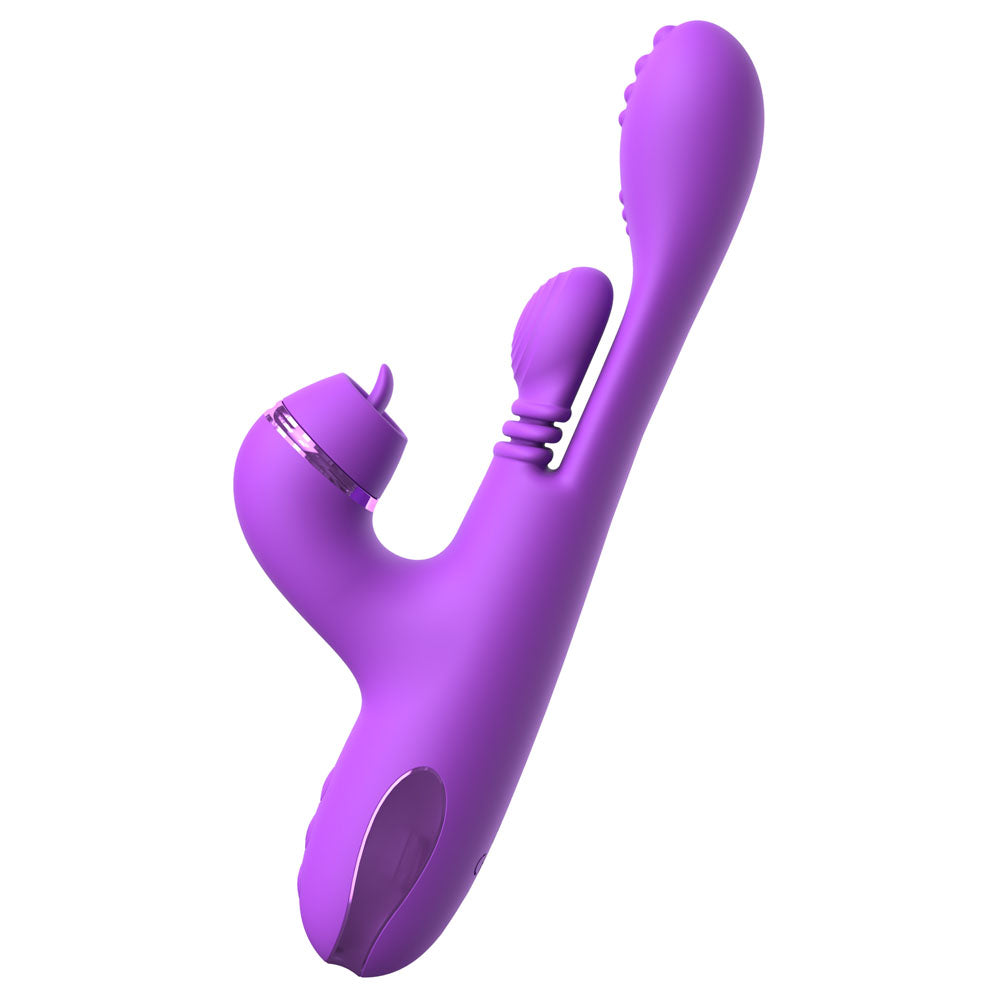 Fantasy For Her IntiMotion Pulse Pro - Purple 24 cm USB Rechargeable Swirling & Flicking Rabbit Vibrator