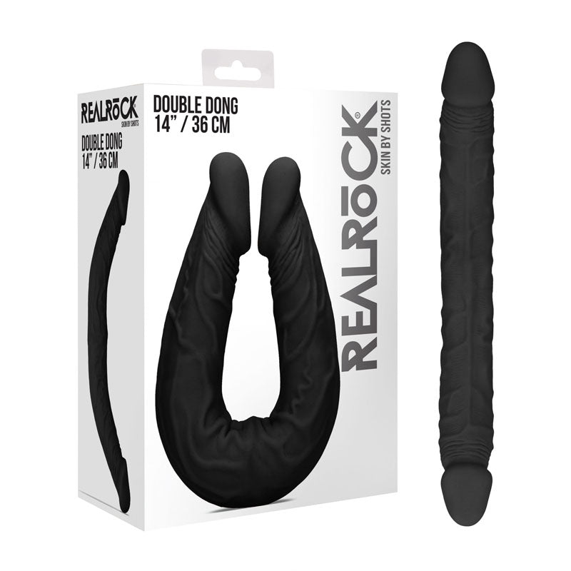 RealRock 14'' Double Dildo - Black 36 cm Double Dong