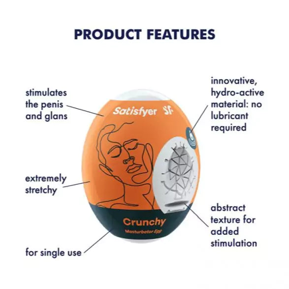 Satisfyer Male Masturbator Egg Crunchy features
