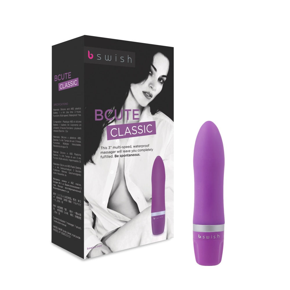 B-Swish Bcute Classic Intimate Vibrating Massager Purple with Box