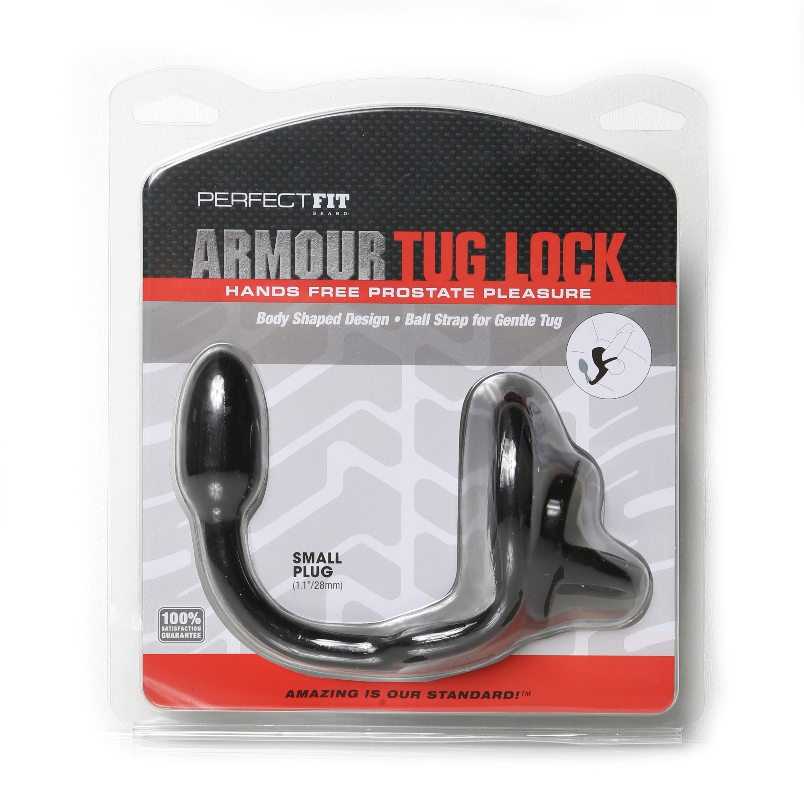 Perfect Fit Armour Tug Lock Anal Plug with Cockring - Small