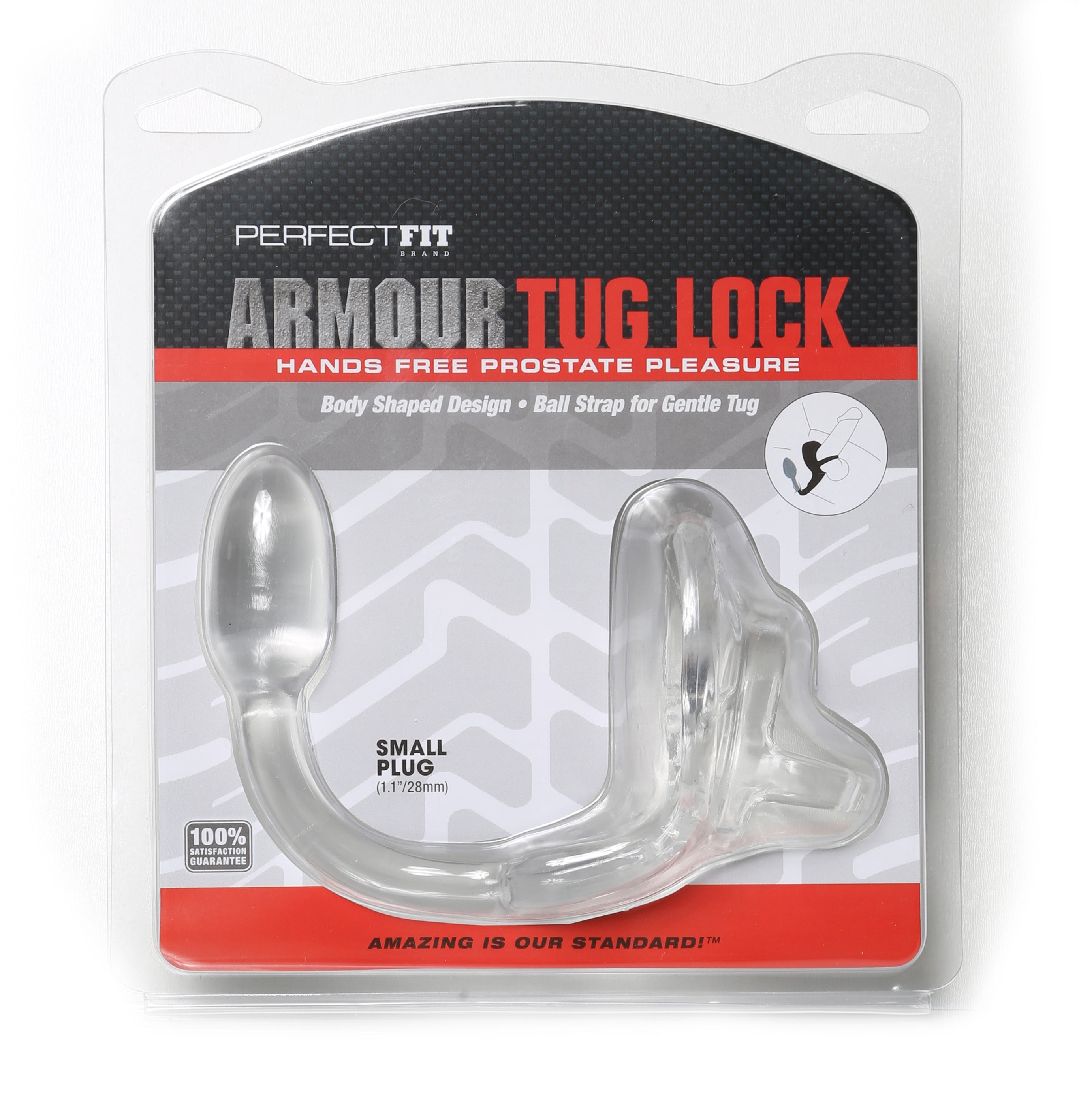 Perfect Fit Armour Tug Lock Anal Plug with Cockring - Small