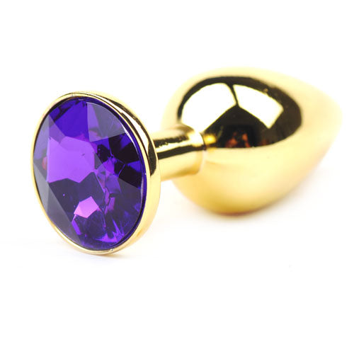 Daytona Gold Anal Plug with Purple Diamante