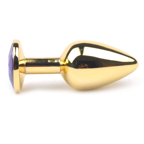 Daytona Gold Anal Plug with Purple Diamante