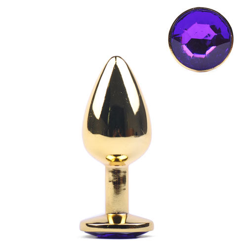 Daytona Gold Anal Plug with Purple Diamante