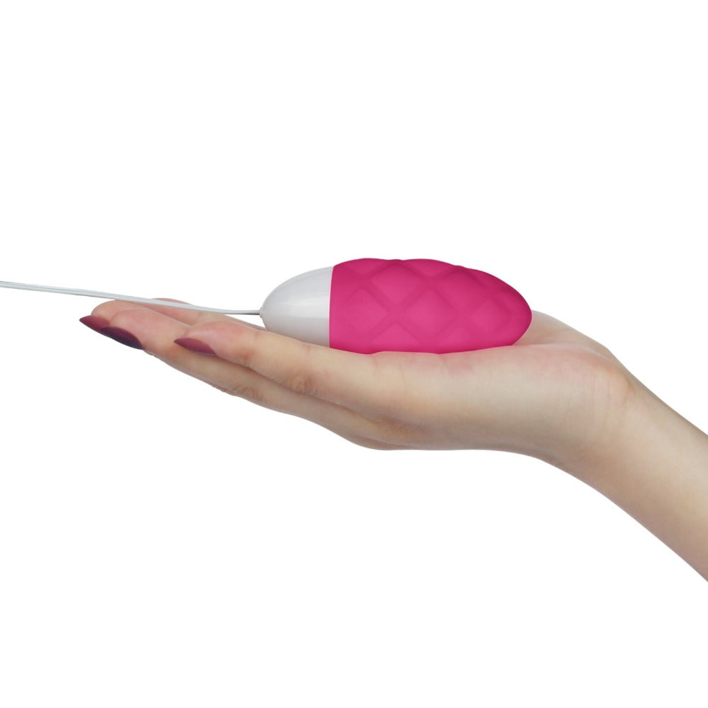 IJOY Wireless Remote Control Patterned Egg Vibrator on hands