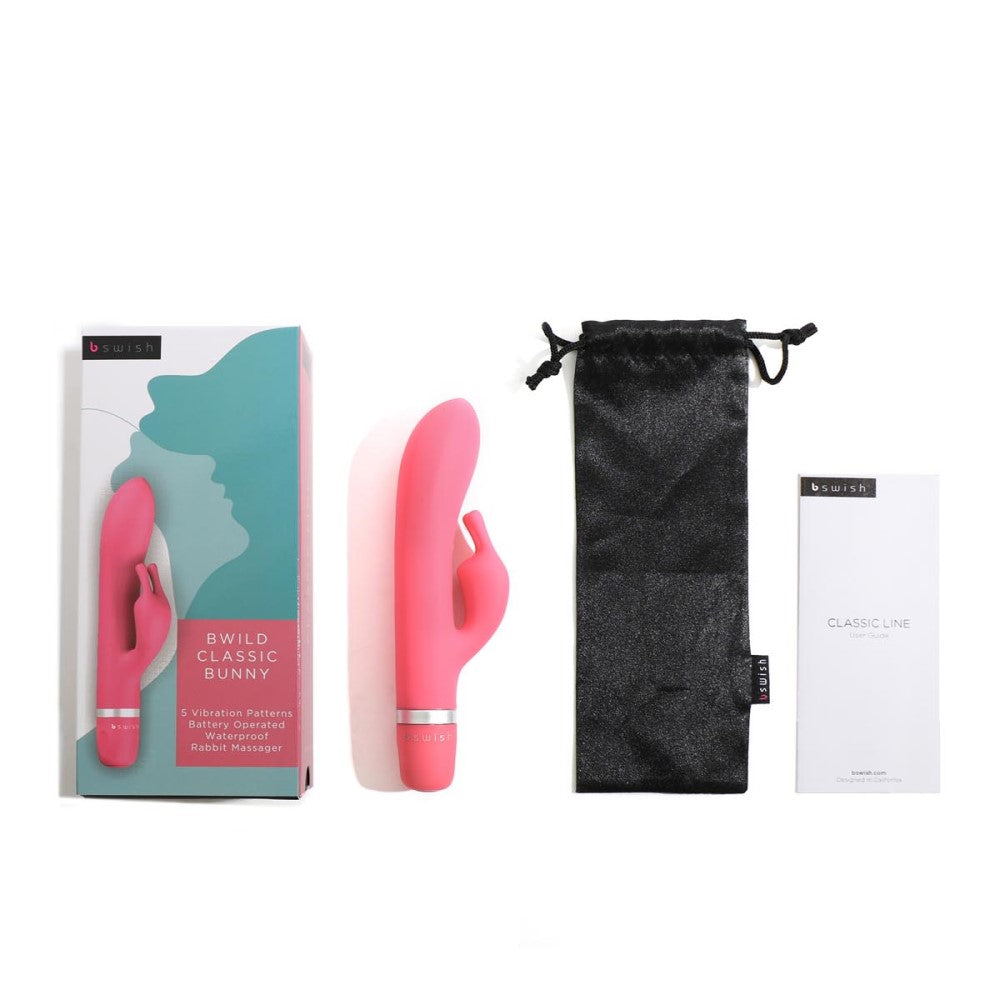 B-Swish Bwild Classic Bunny Rabbit Vibrator - Guava full set