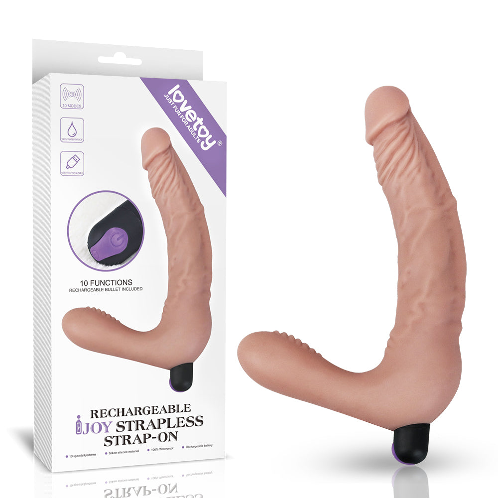 IJOY Veined Rechargeable Strapless Strap On with Remote Vibrating Dildo