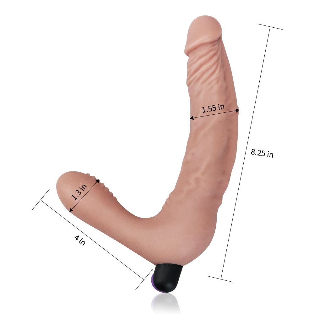 IJOY Veined Rechargeable Strapless Strap On with Remote Vibrating Dildo