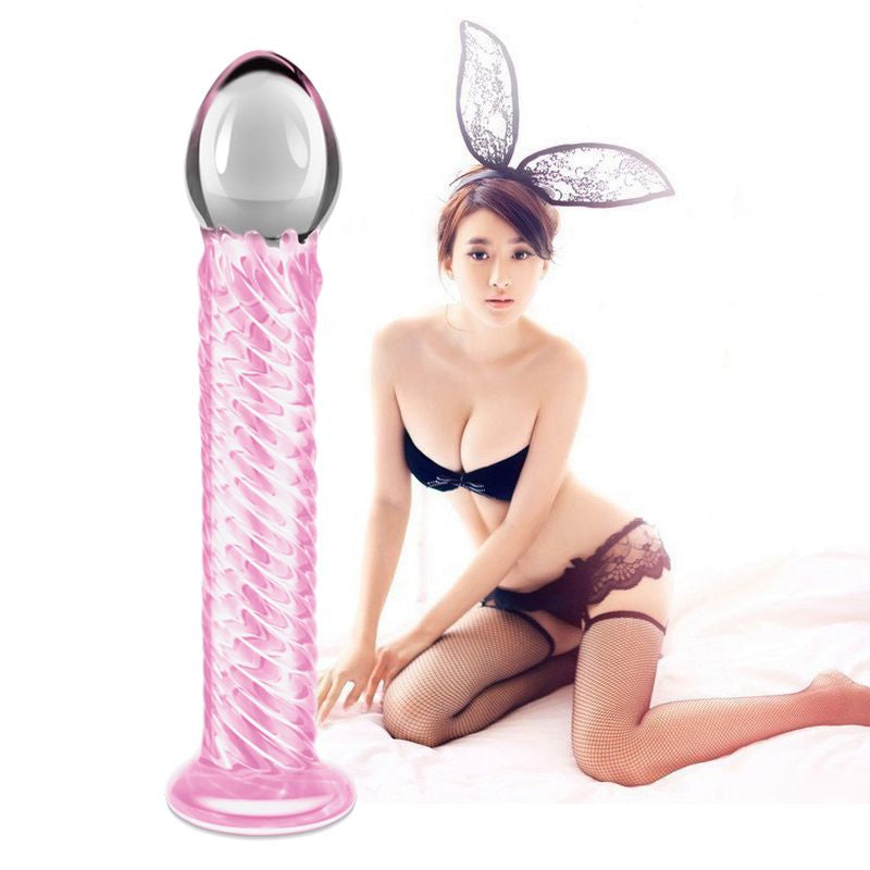 A Chinese Woman & Lovetoy Glass Romance 7.5" Dildo