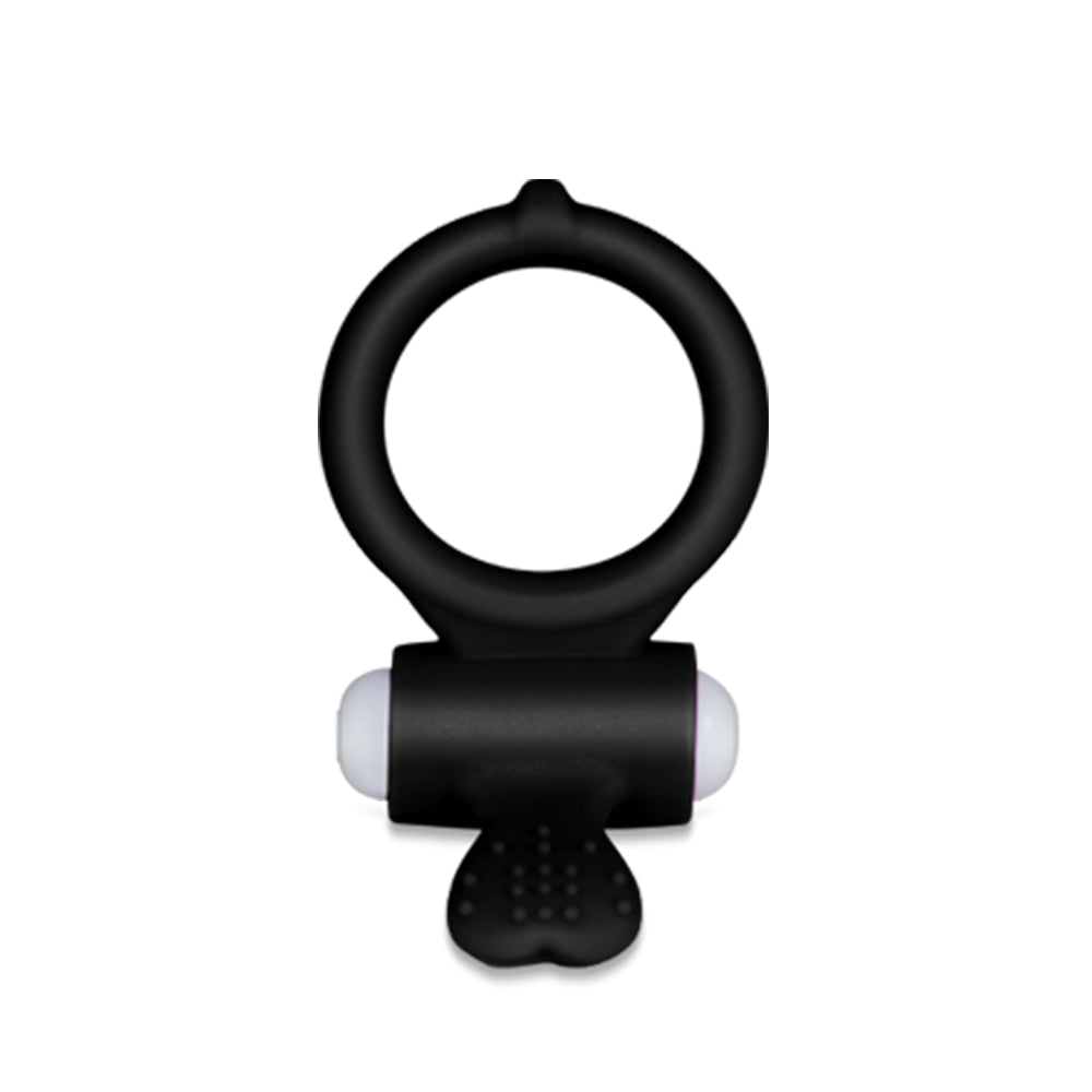 Lovetoy Power Clit Vibrating Heart Cockring - Black