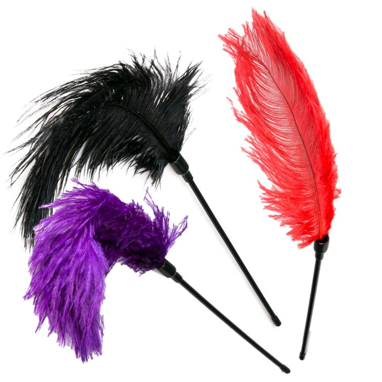 Easy Toys Fetish Collection Feather Tickler - Red, Black, Purple