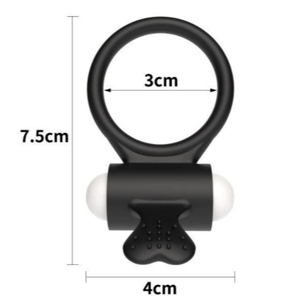 Lovetoy Power Clit Vibrating Heart Cockring dimensions