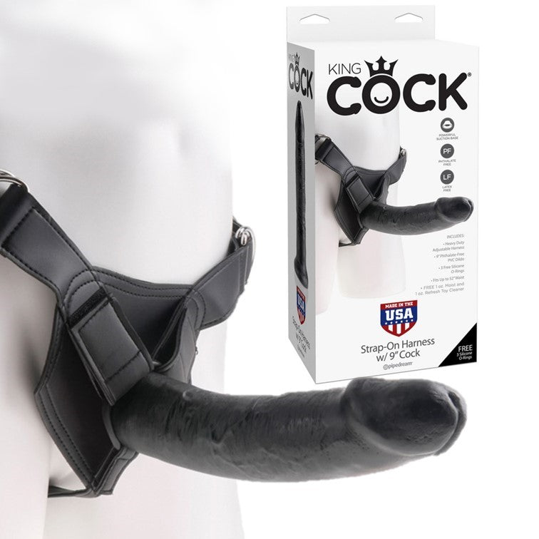 King Cock Strap On Harness with 9" Dildo