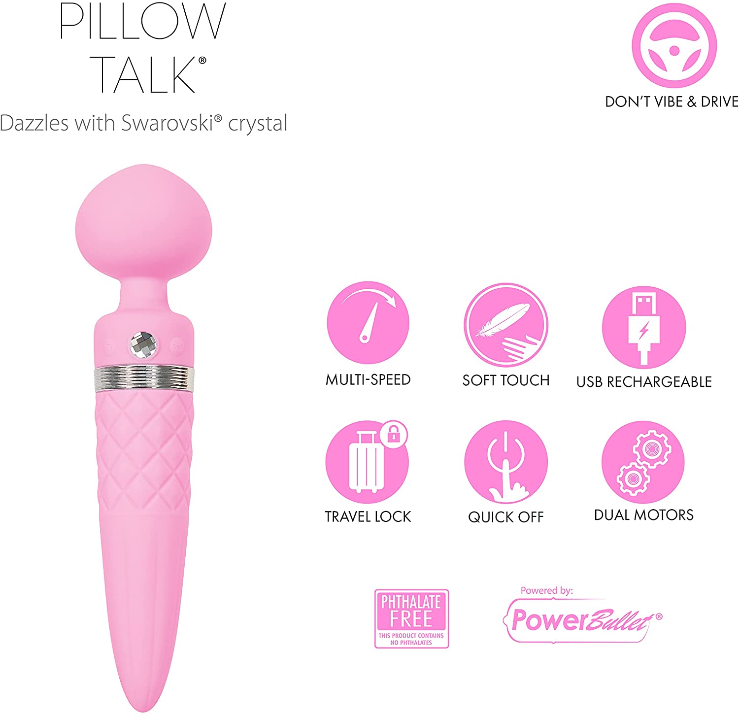 Pillow Talk Sultry Dual Ended Warming Massager