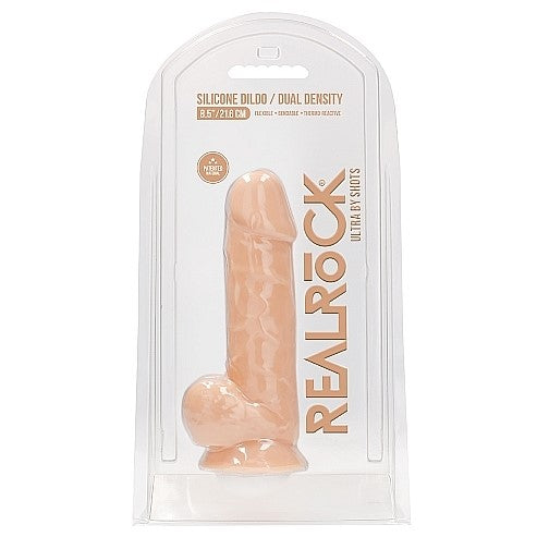 Real Rock Silicone Dual Density Dildo with Balls 8.5"