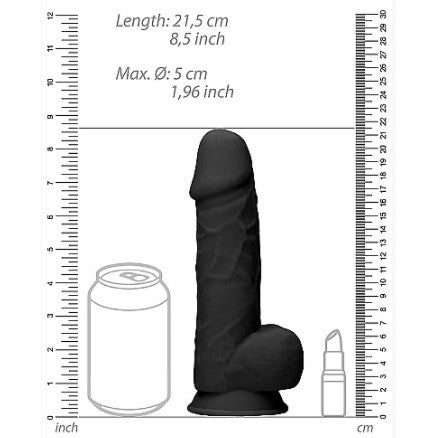 Real Rock Silicone Dual Density Dildo with Balls 8.5"