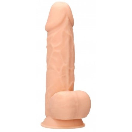 Real Rock Silicone Dual Density Dildo with Balls 8.5"