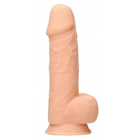 Real Rock Silicone Dual Density Dildo with Balls 8.5"