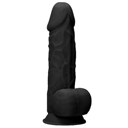 Real Rock Silicone Dual Density Dildo with Balls 8.5"