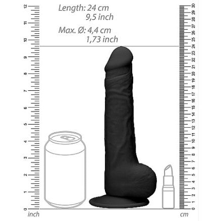 Real Rock Silicone Dual Density Dildo with Balls 9.5"