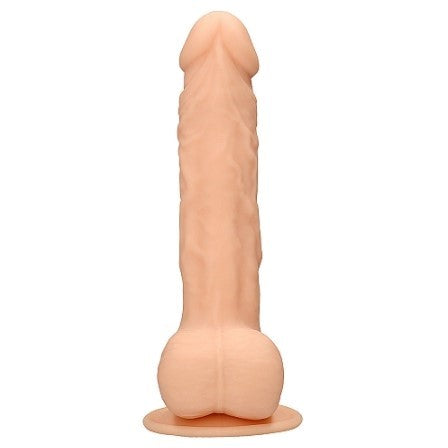 Real Rock Silicone Dual Density Dildo with Balls 9.5"