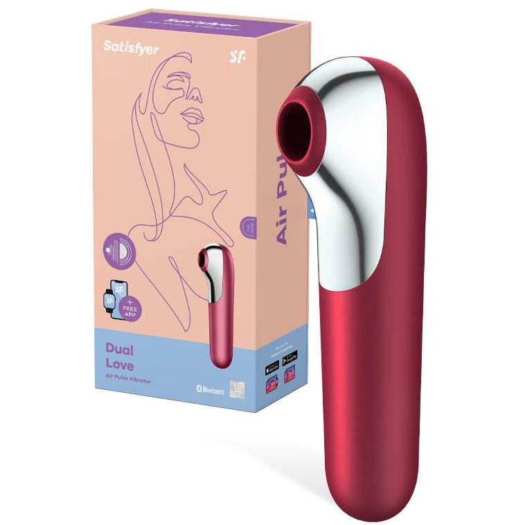 Satisfyer Dual Love Air Pulse Vibrator - red with box