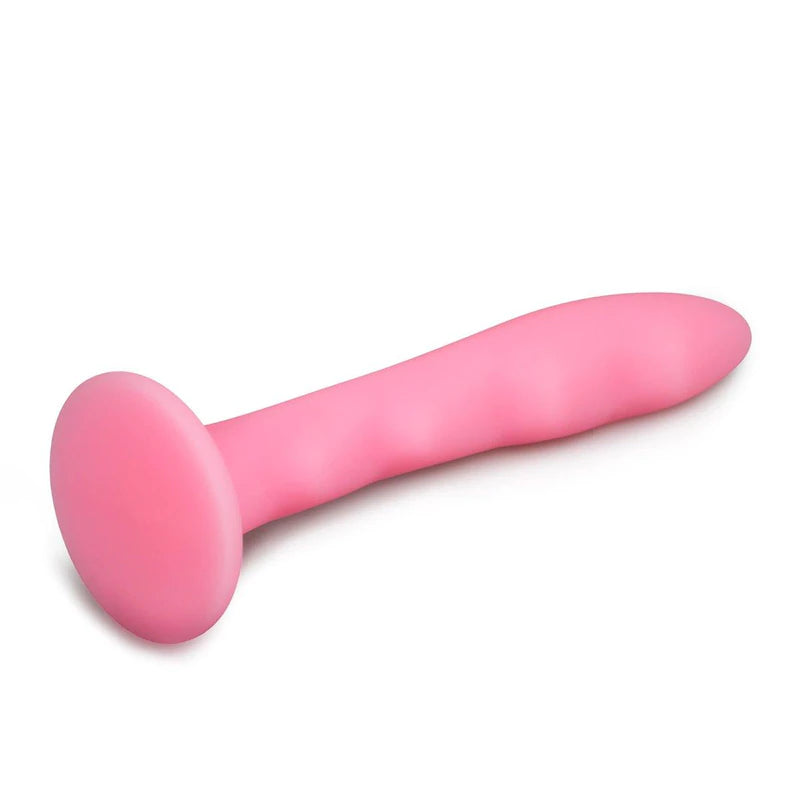Strap U Ripples Silicone Dildo - pink