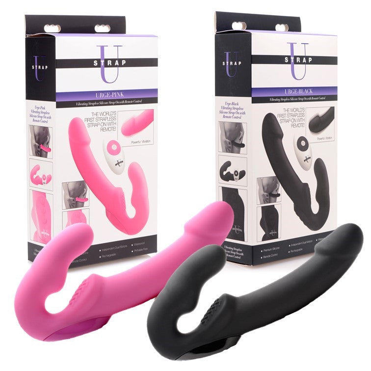Strap U Urge Strapless Strap On with Remote - Pink and Black
