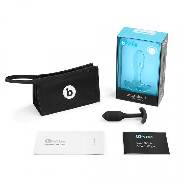 B-Vibe Snug Plug 1 Anal Plug-black full set