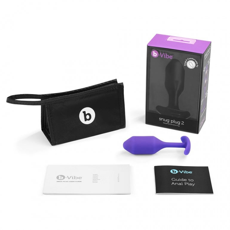 B-Vibe Snug Plug 2 Anal Plug-purple-full set