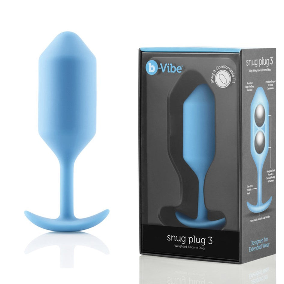 B-Vibe Snug Plug 3 Anal Plug with box- teal